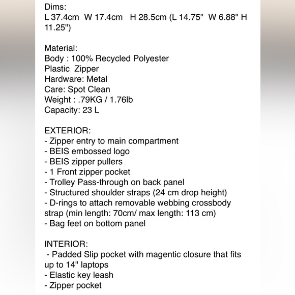 NWT BEIS Burgundy Book Tote - Picture 3 of 5